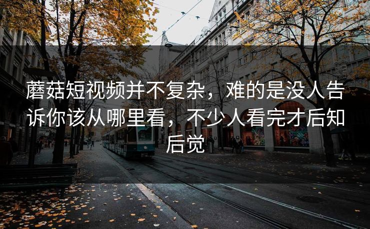 蘑菇短视频并不复杂，难的是没人告诉你该从哪里看，不少人看完才后知后觉