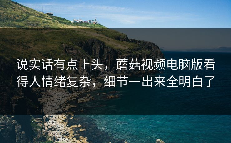 说实话有点上头，蘑菇视频电脑版看得人情绪复杂，细节一出来全明白了