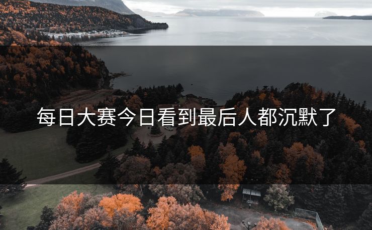 每日大赛今日看到最后人都沉默了