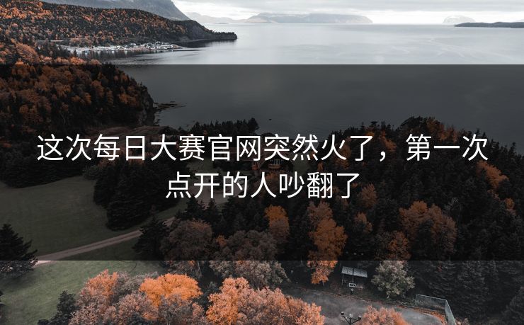 这次每日大赛官网突然火了，第一次点开的人吵翻了