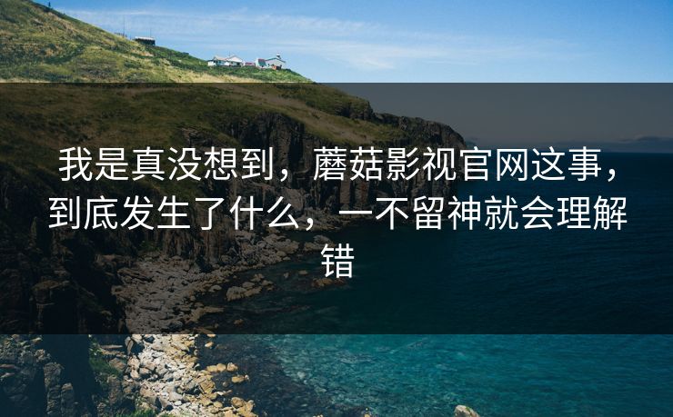我是真没想到，蘑菇影视官网这事，到底发生了什么，一不留神就会理解错
