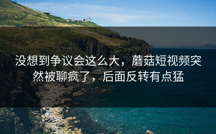 没想到争议会这么大，蘑菇短视频突然被聊疯了，后面反转有点猛